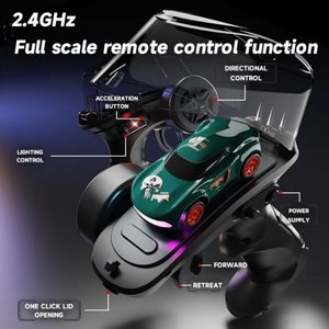 Voiture de course télécommandée JJRC Q197 Mini Drift Car, modèle RC à l'échelle 1:64, 6 couleurs lumineuses, télécommande et voiture intégrées, jouet de course - Product Image 6