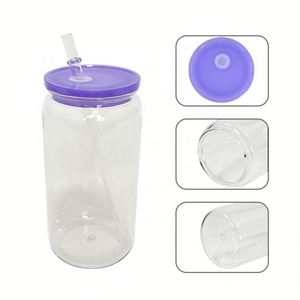 Gobelets à smoothie en plastique sans BPA personnalisables de 16 oz avec pailles pour DIY, cadeaux personnalisés pour le camping et les entreprises - Product Image 3