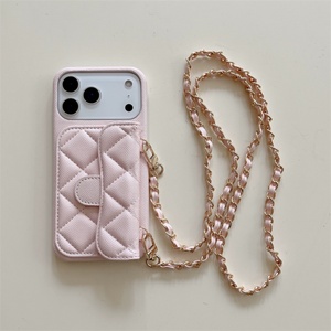 Funda de Cuero Tipo Cartera con Soporte y Ranuras para Tarjetas para iPhone 17 Pro Max 16 15 14 13 12 11 con Correa Cruzada Sin Logotipo - Product Image 2