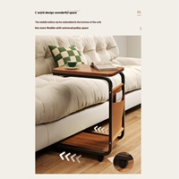 Table d'appoint de canapé mobile de style moderne Table de salon Table à café/thé Chambre à coucher Chevet Ensemble de petites armoires latérales Étagère de rangement Meubles