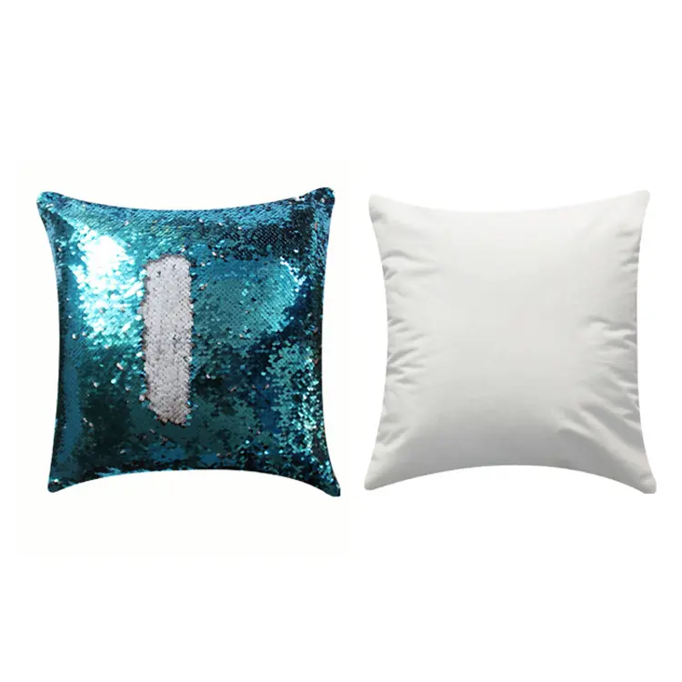 Wholesale Custom Picture Christmas Gifts Decor Flip Sequin Pillow Case Sublimation Blank Reversible Magic Throw pillow Covers