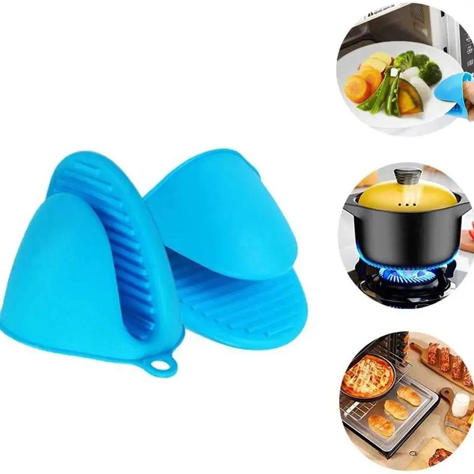 Hot cheap colorful mini kitchen cooking grill baking tools heat resistant silicone BBQ oven mitts gloves