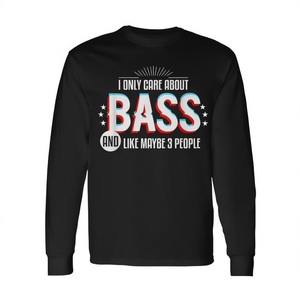Camiseta de manga larga para amantes de la música del bajo, me importa solo el bajo y tal vez 3 personas - Product Image 2