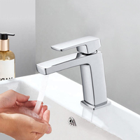 Robinet de lavabo moderne en laiton de luxe à un seul robinet, vente directe d'usine pour hôtels