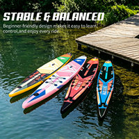 Aisunss Planche à pagaie gonflable de course de 14 pieds, SUP professionnel pour les passionnés de vitesse, ensemble complet pour les aventures de tourisme
