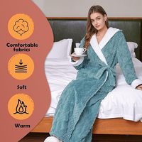Usine De Luxe Chemise De Nuit Femmes Doux Moelleux Chaud À Capuche Peignoir Longue Polaire Robe avec Respirant Style Décontracté