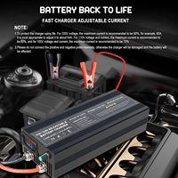 Chargeur de batterie universel LiFePO4 14,6 V 50 A, mainteneur intelligent, courant réglable, adaptateur d'alimentation portable, rechargeable au lithium-fer