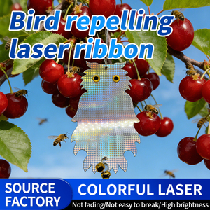 Hibou Réfléchissant Suspendu en Plastique avec Effet Laser Double Face, Répulsif d'Oiseaux Extérieur, Ornement Décoratif pour Jardin, Cour et Ferme - Product Image 4