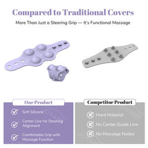 Emballage personnalisé Housse de volant en silicone à poignée massante pour la plupart des voitures, SUV, camions et camionnettes - Product Image 5