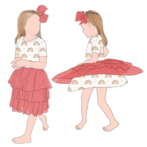 Nuovi Vestiti Tutu in Tulle a <span class=keywords><strong>3</strong></span> Strati con <span class=keywords><strong>Maniche</strong></span> Corte e Volant Personalizzati Super Confortevoli per Bambine 2026 - Product Image 5