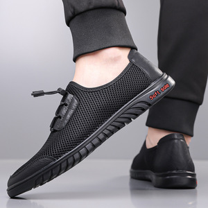 Zapatos Casuales de Verano para Hombre, Tejido Fly Knit, Malla Transpirable, Suela de Goma Ligera, Punta Redonda, con Logo, Sin Cordones - Product Image 4