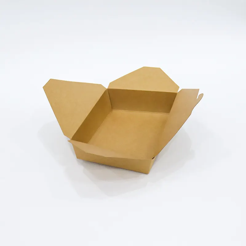 Take-out กล่องอาหารกลางวันกระดาษเชิงพาณิชย์กล่องปิกนิกสลัดเบนโตะเกาหลีไก่ทอดกล่องบรรจุภัณฑ์ทิ้งขายส่ง