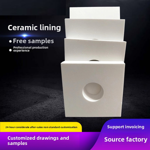 Carreaux de céramique d'alumine perforée 1600 ° C résistant à l'abrasion tailles personnalisées largement utilisées dans le quai de mine de ciment sidérurgique - Product Image 5