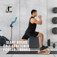 Planche de Squat Inclinée en Bois Réglable à 5 Niveaux pour Squats, Mobilité de la Cheville, Étirement des Mollets, Équipement de Gymnastique à Domicile