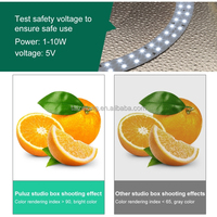 PULUZ PU5027B Softbox Studio Foto LED 25cm dengan Suhu Warna yang Dapat Disesuaikan, Kit Tenda Latar Belakang Lightbox Fotografi Portabel