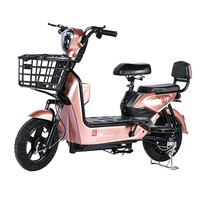 Vélo électrique pour adultes, batterie au plomb-acide 48V, moteur à moyeu arrière 3 vitesses, cadre en acier au carbone, fourche avant avec amortissement, frein à tambour, 40 km d'autonomie