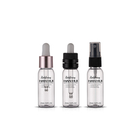Flacon compte-gouttes vide de 25 ml pour huiles essentielles, en PET dépoli, forme Boston ronde, avec pipette