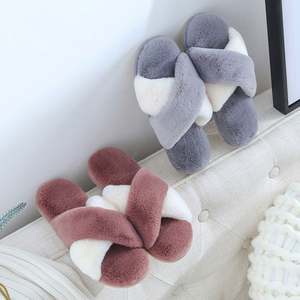 Meilleures ventes - Pantoufles en peluche de haute qualité pour femmes R0850, style maison en fourrure chaude d'hiver - Product Image 5