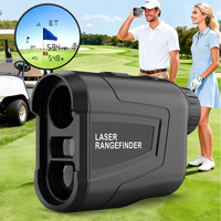 Télémètre de golf 6X 1500Y avec compensation de pente, vibration, verrouillage de la cible, noir, rechargeable, marque privée