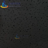 Panneau de plafond acoustique perforé carré moderne en laine minérale, ignifuge et insonorisant, OEM ODM