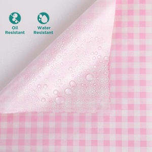 Materiales seguros para alimentos de alta calidad, hojas de papel encerado rosa a cuadros para envolver <span class=keywords><strong>hamburguesas</strong></span> y aperitivos - Product Image 5