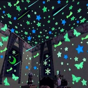 Estrellas Brillantes 3D que Brillan en la Oscuridad, Decoraciones Adhesivas para Habitación Infantil, Regalo, Adhesivos para Techo y Pared - Product Image 6