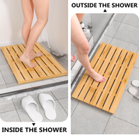 Tapis de bain pour douche de luxe, antidérapant, en bambou, robuste, imperméable, tapis de salle de bain pour usage intérieur ou extérieur