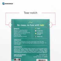 Petits sacs en papier kraft de qualité alimentaire biodégradables en PLA avec encoche de déchirure pour l'emballage du dentifrice