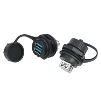 Conector USB 2.0 3.0 IP67, Cable de Conexión, Montaje en Panel, Hembra, Macho, Tipo PCB, Cable, Conector Micro USB Tipo C
