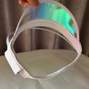 Vente en gros Visière solaire en PVC avec lumière LED <span class=keywords><strong>Casquette</strong></span> et chapeaux unisexe en PVC <span class=keywords><strong>holographique</strong></span> avec lumières LED pour fête et festival - Product Image 4