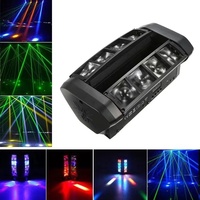 Mini Luz LED Araña 8x3W RGBW, Cabeza Móvil, Activación por Sonido, Control DMX-512, Iluminación Estroboscópica, Clasificación IP33, 4100K, KTV