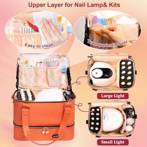 Free Sample Women's Large Capacity Travel Makeup <b>Bag</b> Waterproof Portable <b>Bag</b> with <b>Dividers</b> and Zipper Closure - Product Image 1