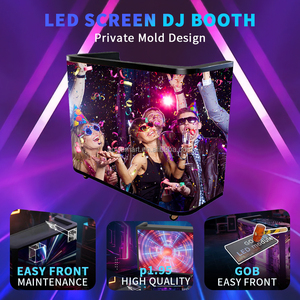 Table de stand LED incurvée avec écran vidéo haute résolution P1.86 P2 pixels, affichage couleur plein contraste, bureau AY-DJ-P, affichage haute résolution LE - Product Image 4