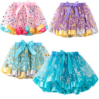 Robe de princesse tutu à pois doux avec mini nœud, dentelle et sequins, pour bébés filles, style ballet étoilé, en tulle trois couches