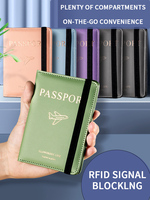 Housse de protection multi-cartes en cuir pour passeport, clip de passeport avec logo personnalisable pour voyage, sac de passeport épais en cuir PU