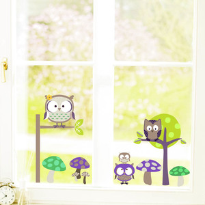 Autocollants Décoration Dessin Animé <span class=keywords><strong>Hibou</strong></span> Conception De Noël <span class=keywords><strong>Film</strong></span> Statique Autocollant Double Face Impression Fenêtre Autocollant Pour Enfants décalcomanie - Product Image 5