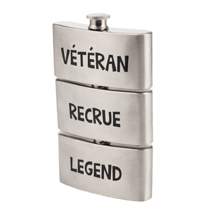 Custom Engraved Triple Function Compact Stainless Steel Whiskey Flask Set Sleek Modern Design Gift for Bourbon <b>Fans</b> - Product Image 1