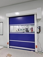 Porte industrielle en PVC à grande vitesse, porte en PVC pour maintenir la propreté et la pureté des ateliers, porte à enroulement automatique visible