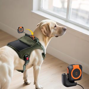 เครื่องติดตาม GPS DreamBee สำหรับสุนัขและแมว ชาร์จพลังงานแสงอาทิตย์ แบบเสื้อกั๊กกันน้ำ น้ำหนักเบา ติดตามตำแหน่งแบบเรียลไทม์ สำหรับสัตว์เลี้ยง เดินทาง ฉุกเฉิน - Product Image 1