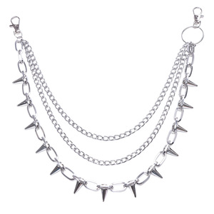 Hip Hop Punk Metal Studded Waist <b>Chain</b> Multi Layer Adjustable For Women Casual Jeans Accessory Zinc Alloy Spike Design - Product Image 5