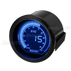 Medidor de Presión de Turbo para Auto de 2'' 52mm, Manómetro de Vacío con Pantalla LED Roja y Azul, Universal 12V - Product Image 4