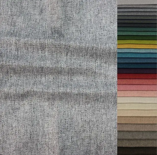 high quality polyester home textile linen look cheap sofa fabric