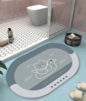 Tapis de salle de bain en microfibre personnalisé avec logo de marque, antidérapant, absorbant l'eau, tapis mignon en boue de diatomée, tapis de bain