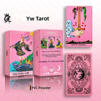 Jeu de cartes de tarot Pink Rider Waite, 78 cartes, dorées et embossées, pour divination, oracle, pour débutants, jeu spirituel