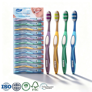 Изготовленные на заказ дешевые 12 упаковок средней жесткости щетины вешалка карточка производитель пластиковых зубных щеток - Product Image 1