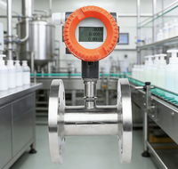 Débitmètre industriel LWGY pour solvants chimiques, acide chlorhydrique, peroxyde d'hydrogène, carburant diesel liquide, turbine