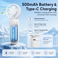 Портативный складной мини-вентилятор OEM с USB-зарядкой, 4 мягкими цветовыми вариантами и защитой от перезаряда для женщин и детей