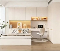 Armoire de rangement pliable personnalisable en panneaux MDF et mélaminé, design minimaliste, gain de place pour chambre à coucher, Yuanmengju