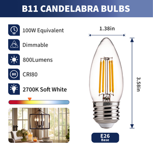 مصباح إضاءة شمع E26 قابل للوميض بدون وميض بسعر رخيص من المصنع مباشرة مصباح إضاءة ليد بقوة 800 لومن <span class=keywords><strong>LED</strong></span> مصباح زجاجي للسكن - Product Image 2