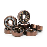 Roulements de skateboard en acier chromé 608RS avec billes en céramique, précision ABEC-7, surface intérieure en titane, 6-8 mm